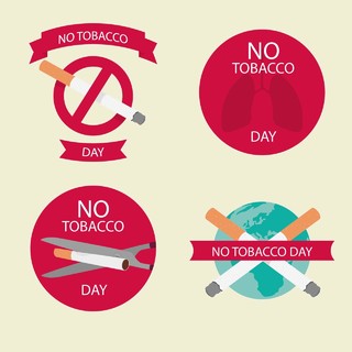 剪断香烟标志世界哮喘日禁烟日肺健康禁烟矢量图